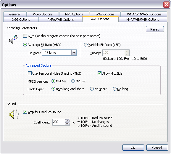 AAC Options