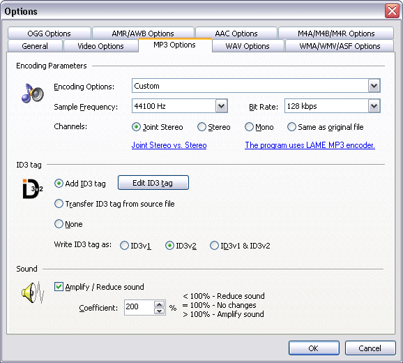 MP3 Options